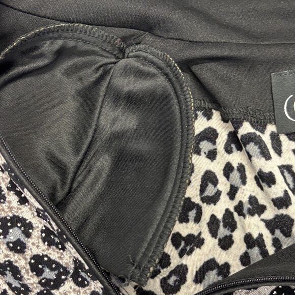 Alex Evenings Shimmer Jacket Animal Print Leopard Mandarin Zip‎ Diamond Pull - Picture 4 of 12